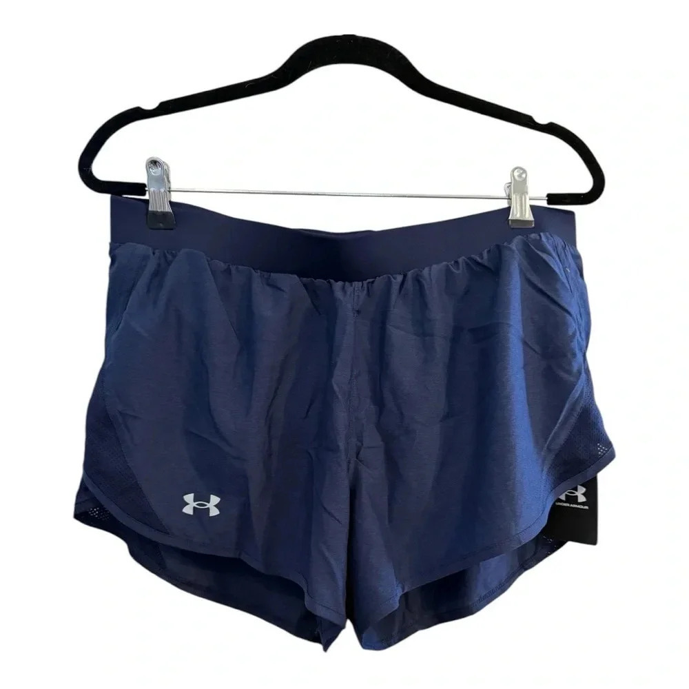 NWT Under Armour Navy Blue Athletic Running Short Size Large